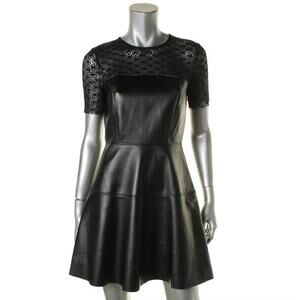 NEW Aqua leather & lace mix media dress Size S